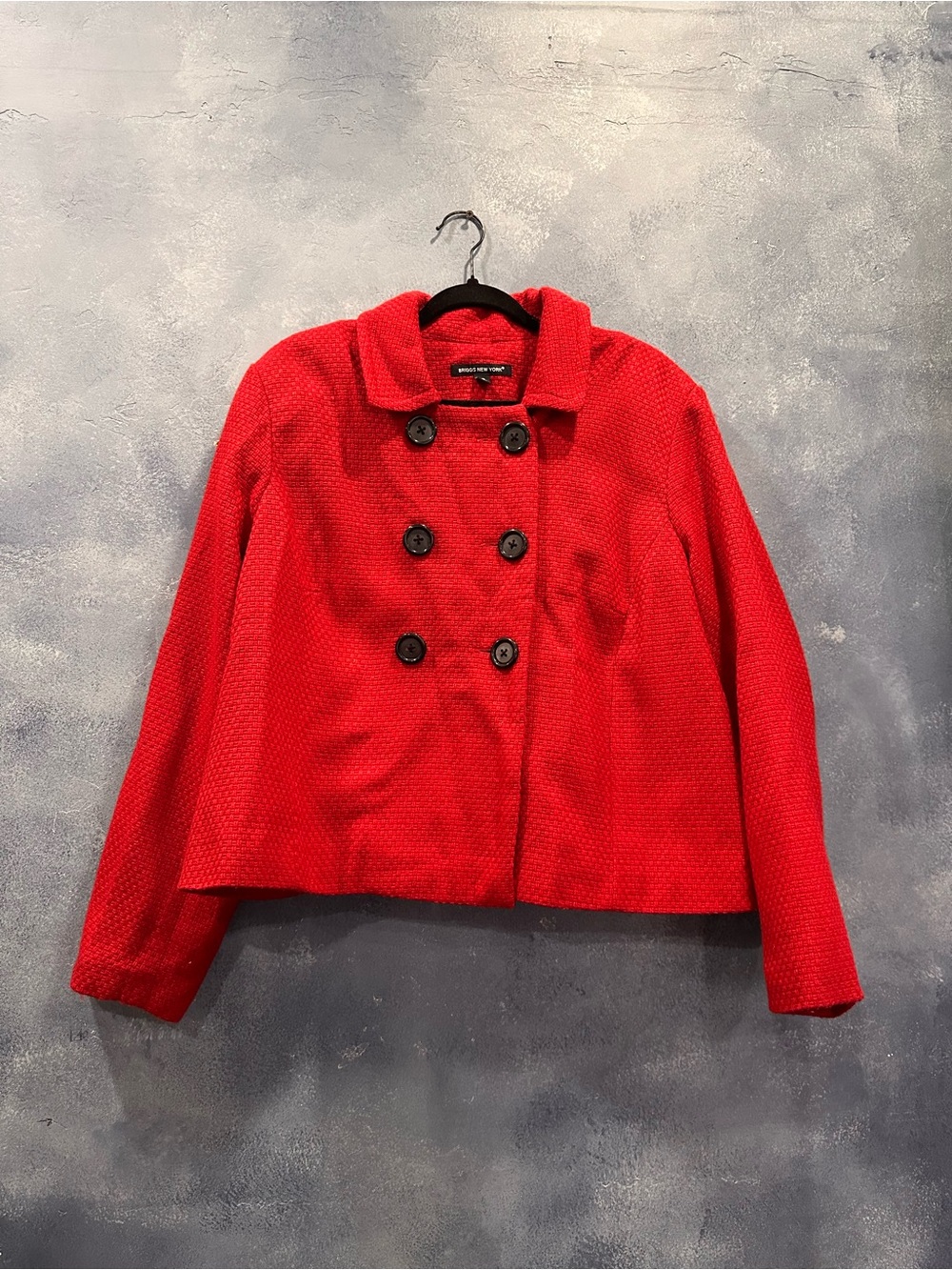 Briggs New York Red Double-Breasted Pea Coat